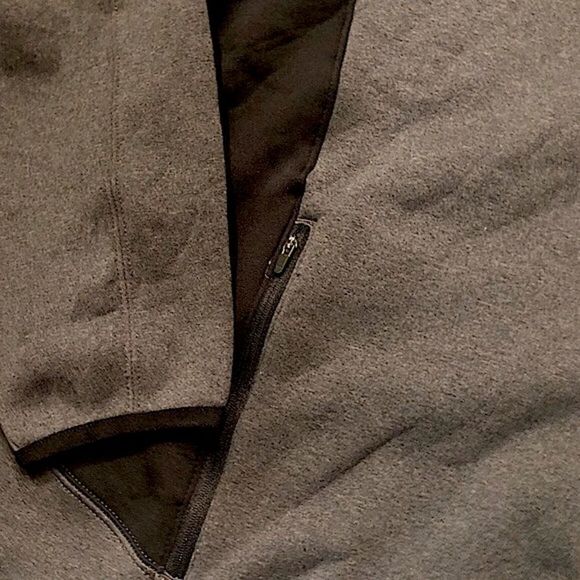 EDDIE BAUER Men’s Grey Black Heathered Stretch Fleece Full Zip Hooded Jacket XL - Picture 6 of 11